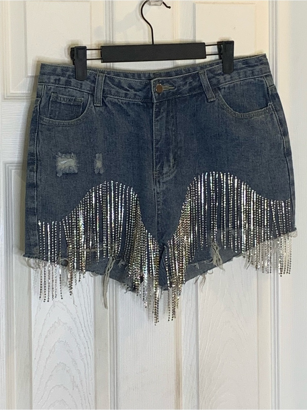 Windsor On The Fringe Denim Shorts Size Large - Picture 3 of 10